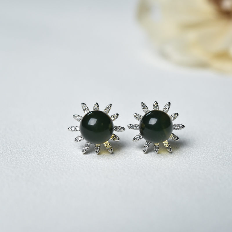 银镶墨西哥天然蓝珀套装（四件）-红掌柜