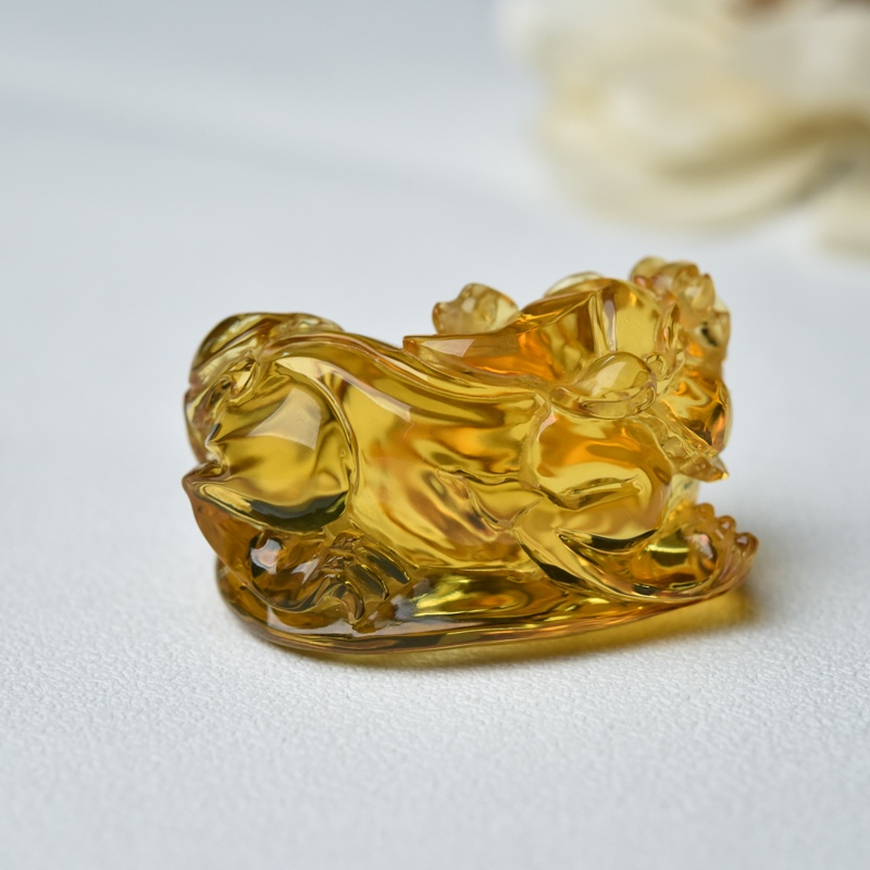 墨西哥天然蓝珀吊坠-红掌柜