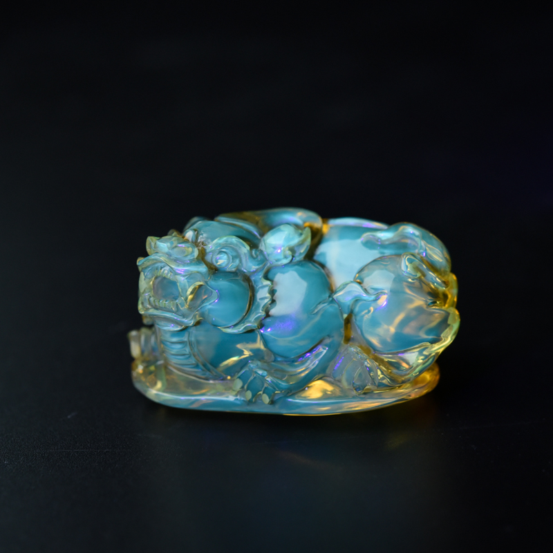 天然墨西哥蓝珀貔貅吊坠-红掌柜