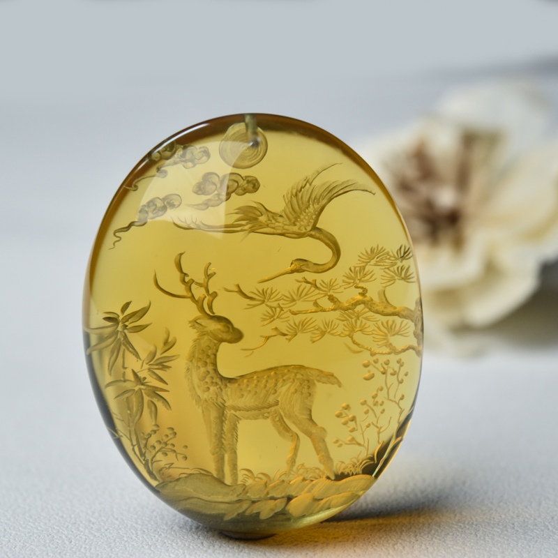 蓝珀吊坠-红掌柜