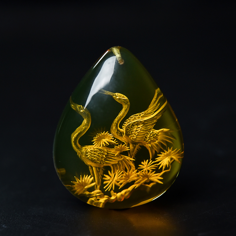 墨西哥蓝珀吊坠-红掌柜