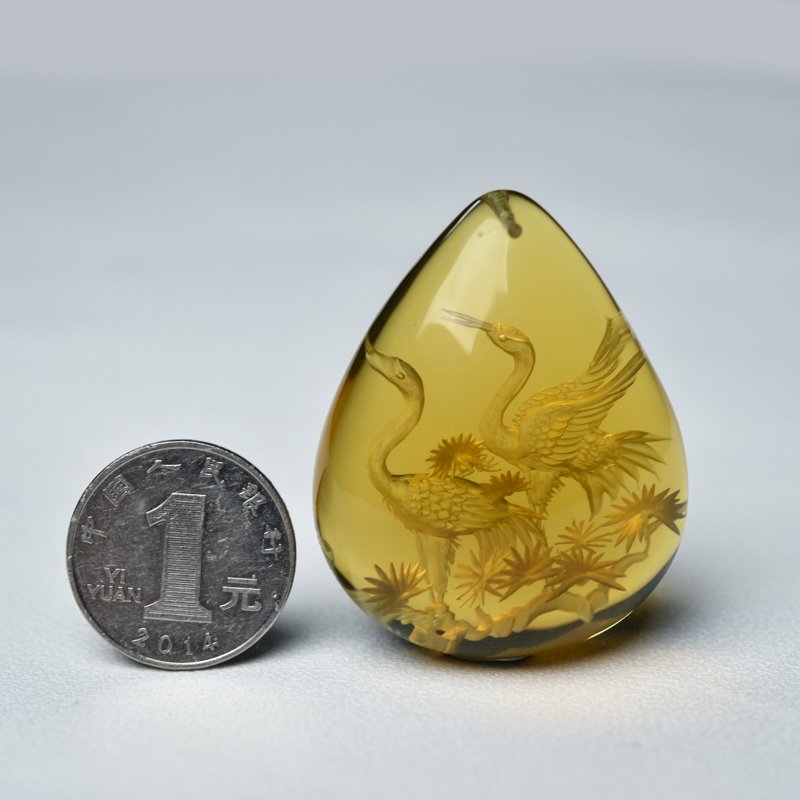 蓝珀吊坠-红掌柜