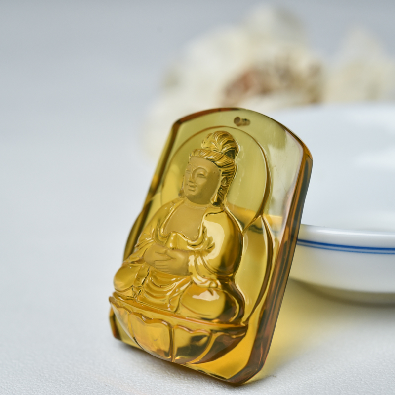 天然蓝珀吊坠-红掌柜