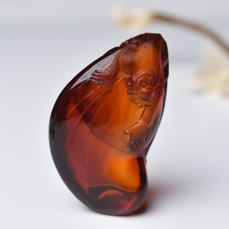 血珀猴子吊坠-红掌柜