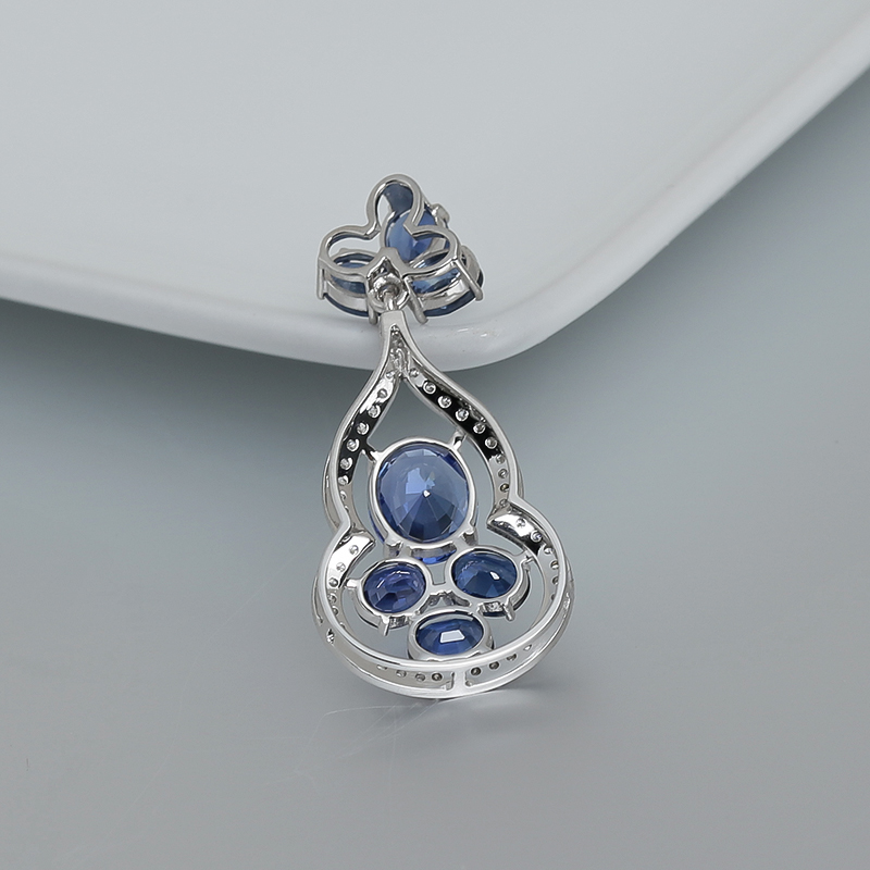 天然无烧蓝宝石吊坠-红掌柜