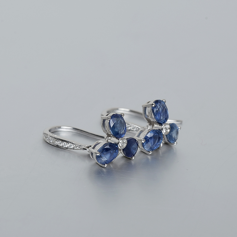 天然蓝宝石耳坠-红掌柜