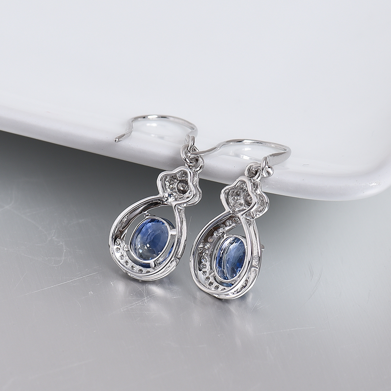 天然蓝宝石耳坠-红掌柜