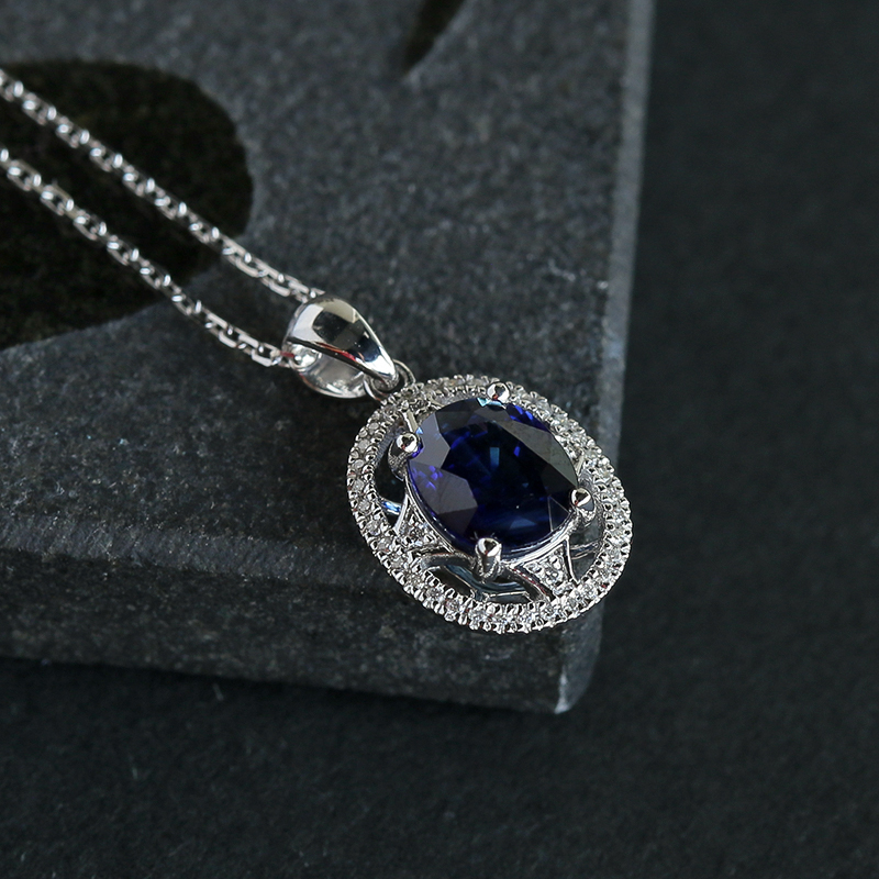 天然斯里兰卡蓝宝石吊坠-红掌柜