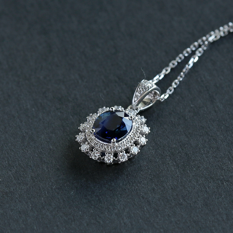 天然斯里兰卡蓝宝石吊坠-红掌柜