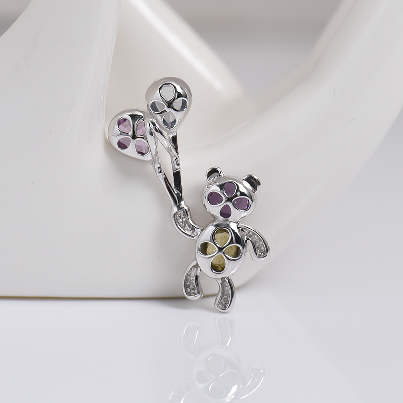 18K金镶钻蓝宝石吊坠-红掌柜