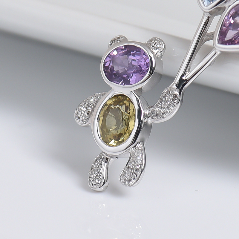 天然蓝宝石刻面吊坠-红掌柜