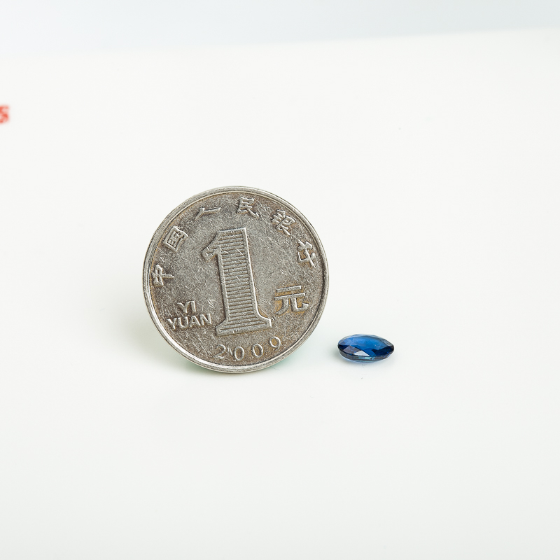 天然斯里兰卡深蓝色蓝宝石刻面戒面-红掌柜