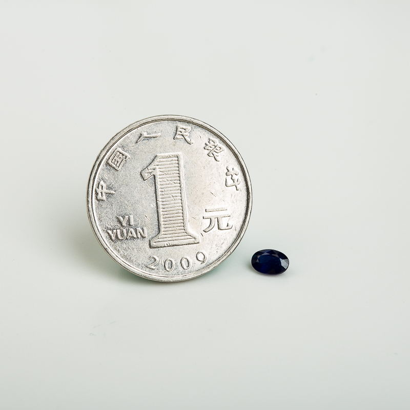 天然斯里兰卡深蓝色蓝宝石刻面戒面-红掌柜