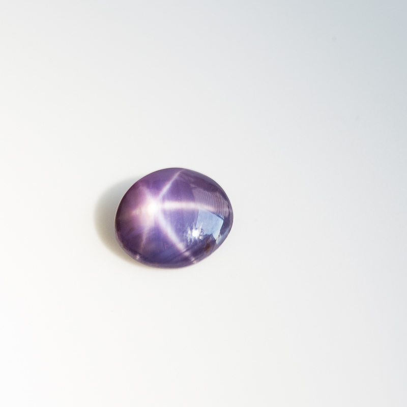 天然紫色星光蓝宝石光面蛋面戒面-红掌柜