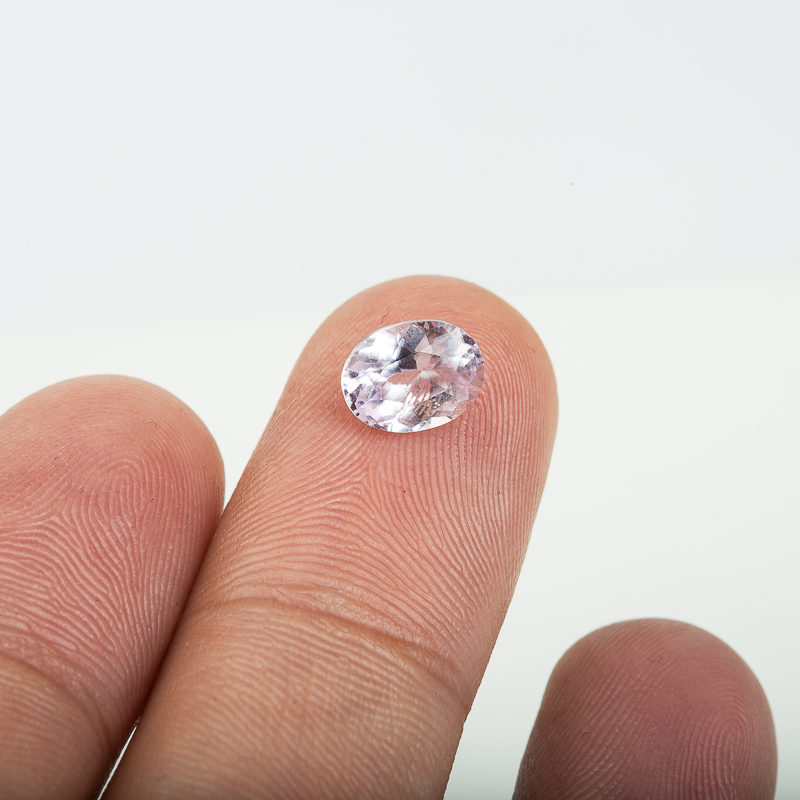 淡粉色蓝宝石刻面椭圆戒面-红掌柜