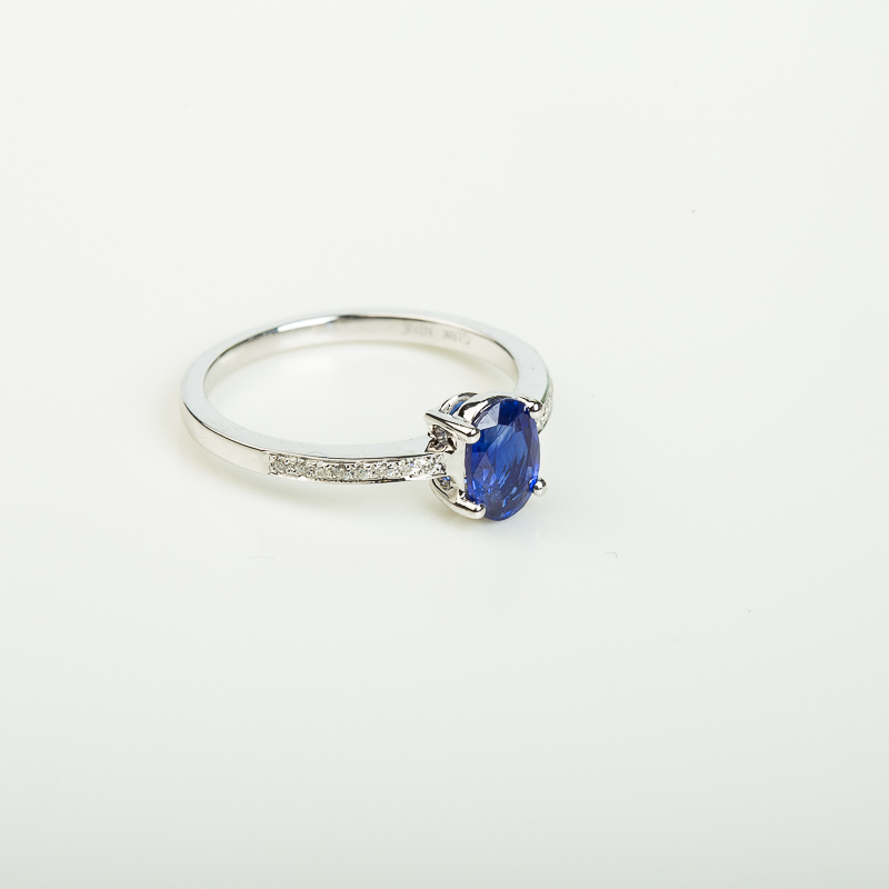 天然蓝宝石刻面戒指-红掌柜