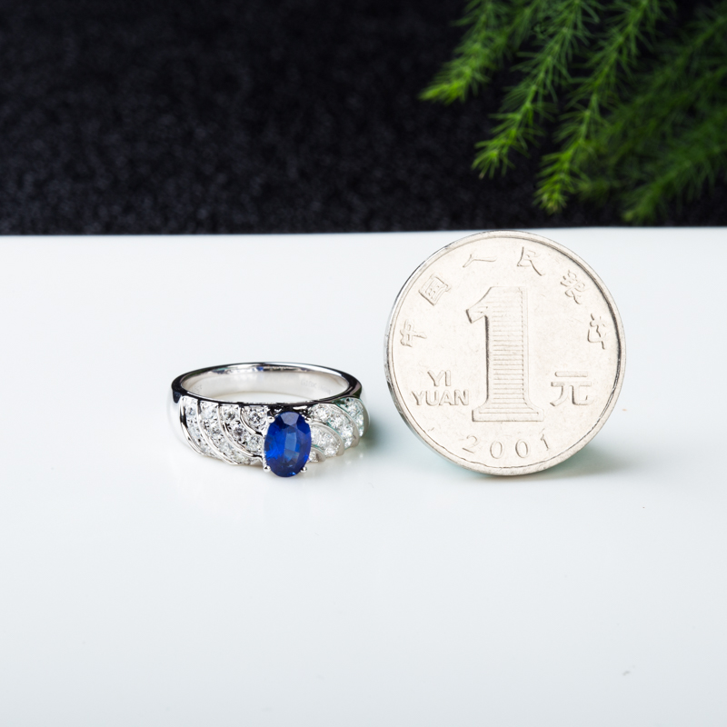 天然斯里兰卡皇家蓝蓝宝石戒指-红掌柜