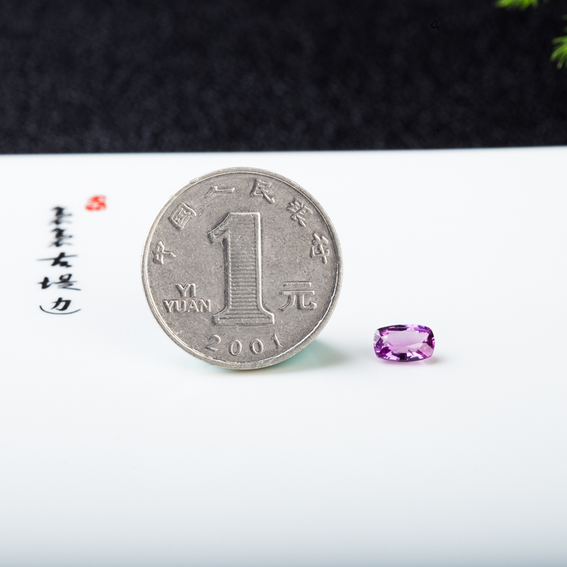 天然斯里兰卡紫色蓝宝石戒面-红掌柜