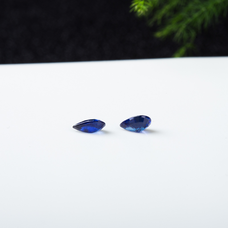 天然斯里兰卡蓝宝石戒面（一对）-红掌柜