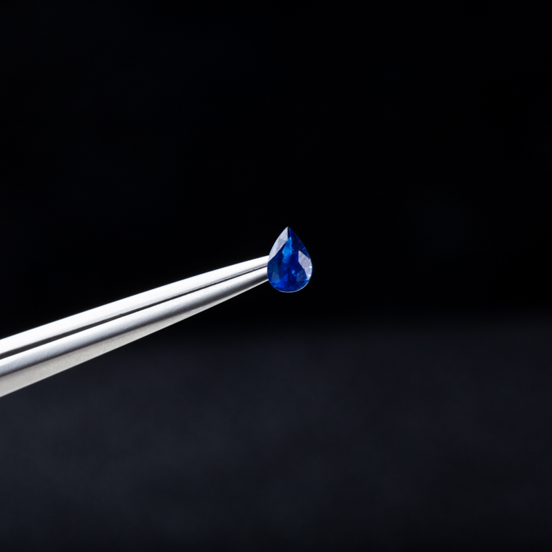 斯里兰卡天然深蓝色蓝宝石戒面（一对）-红掌柜