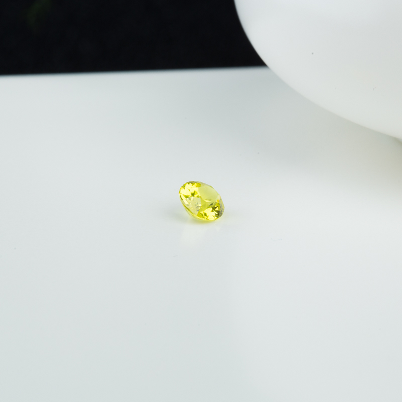 黄绿色蓝宝石刻面戒面-红掌柜