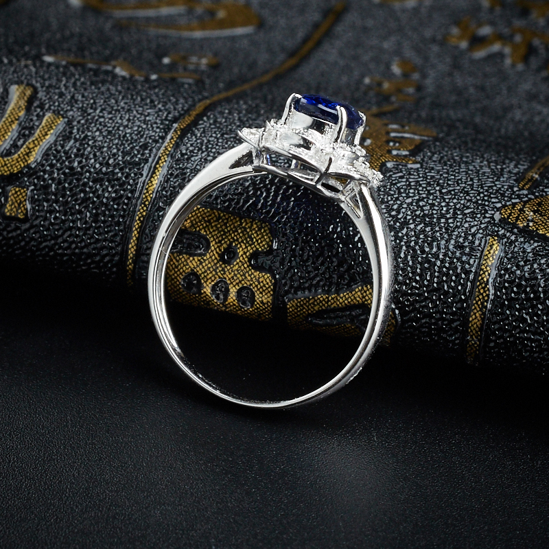 斯里兰卡天然蓝宝石戒指-红掌柜