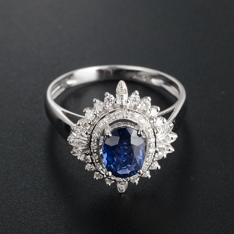 斯里兰卡天然蓝宝石戒指-红掌柜