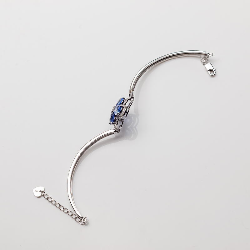 18K金镶钻蓝色蓝宝石手环 - 红掌柜