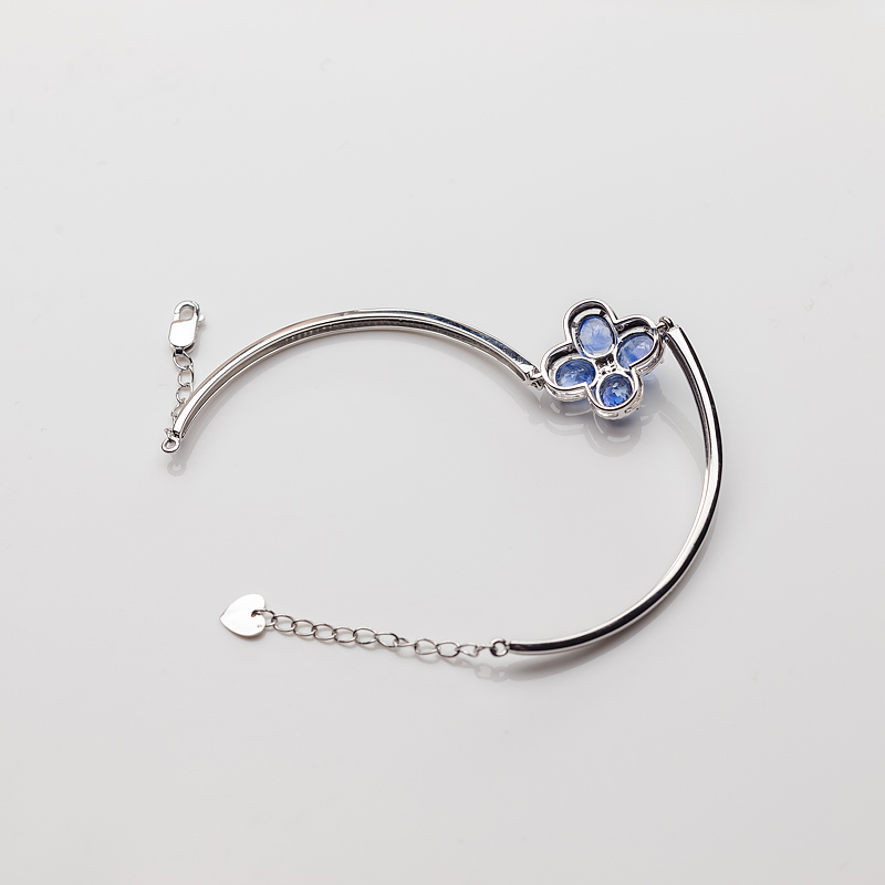 斯里兰卡金镶钻蓝色蓝宝石手环 - 红掌柜