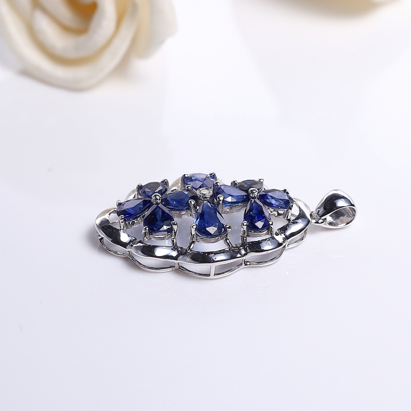 天然蓝色蓝宝石吊坠-红掌柜