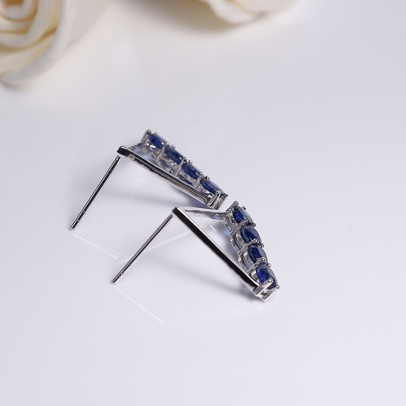 天然蓝宝石耳钉-红掌柜