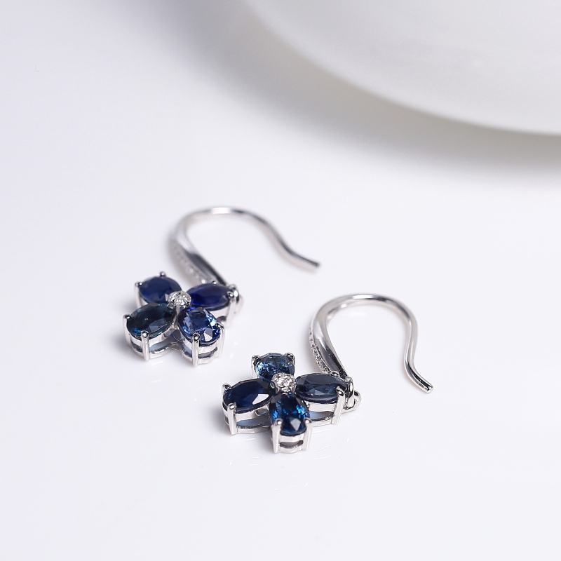 天然蓝宝石耳环-红掌柜