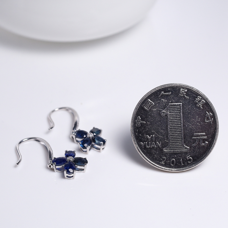 斯里兰卡蓝宝石耳环-红掌柜