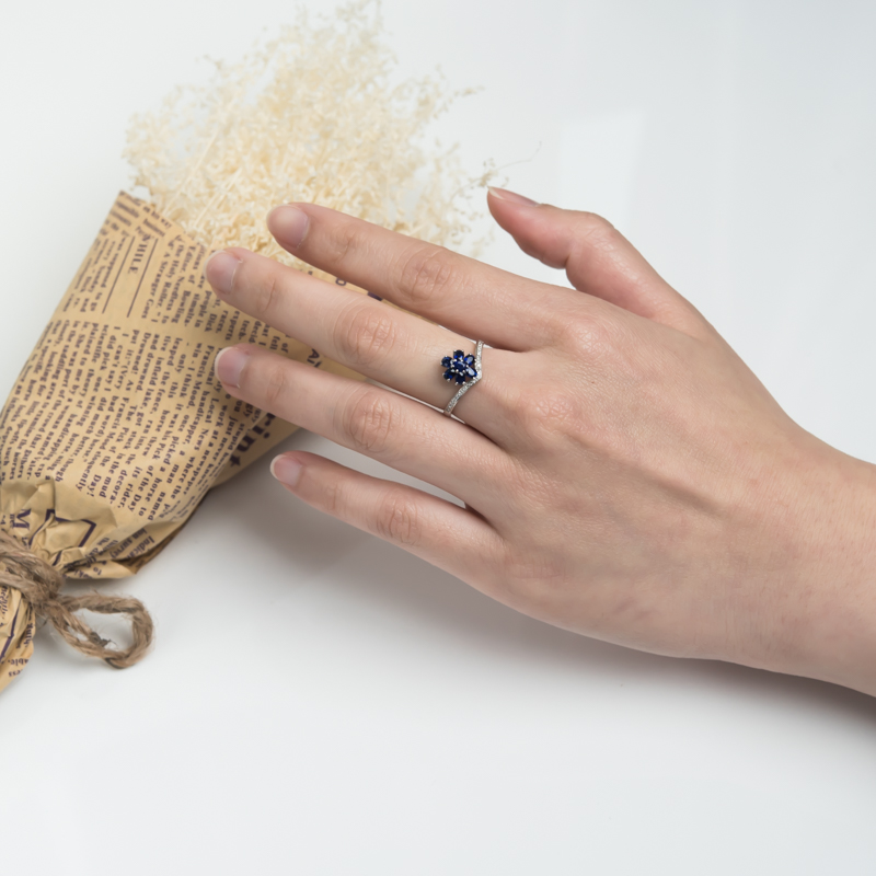 天然蓝宝石戒指-红掌柜