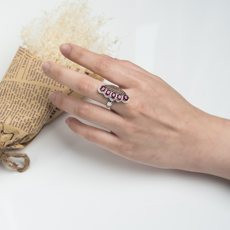 天然红宝石戒指-红掌柜