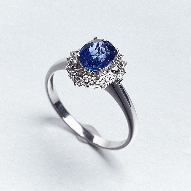 斯里兰卡天然蓝宝石戒指-红掌柜