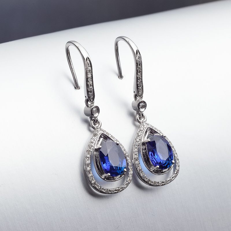 金镶钻斯里兰卡天然蓝宝石戒指-红掌柜