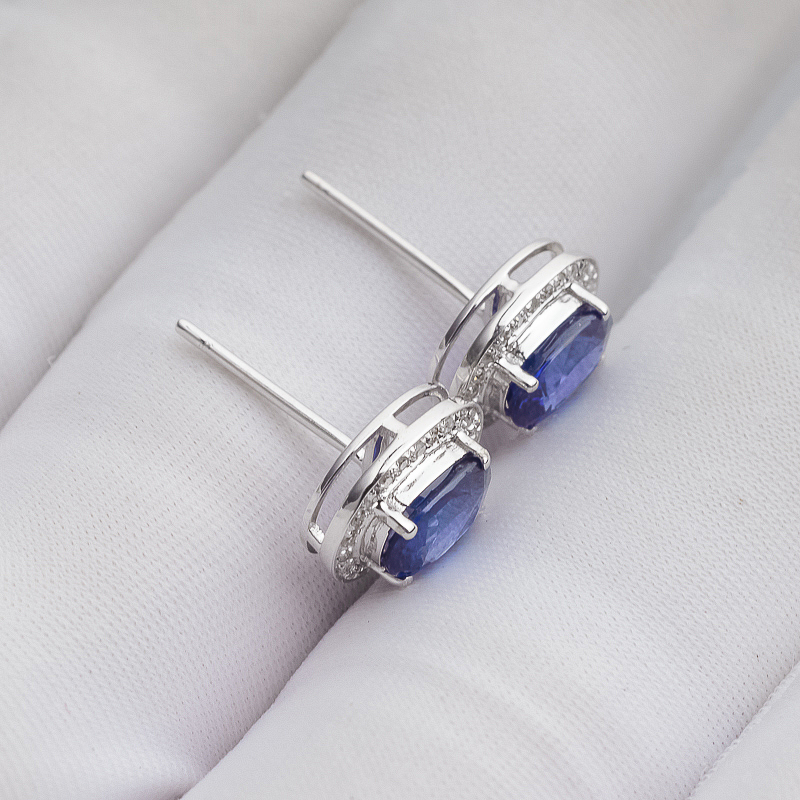 蓝宝石耳钉-红掌柜