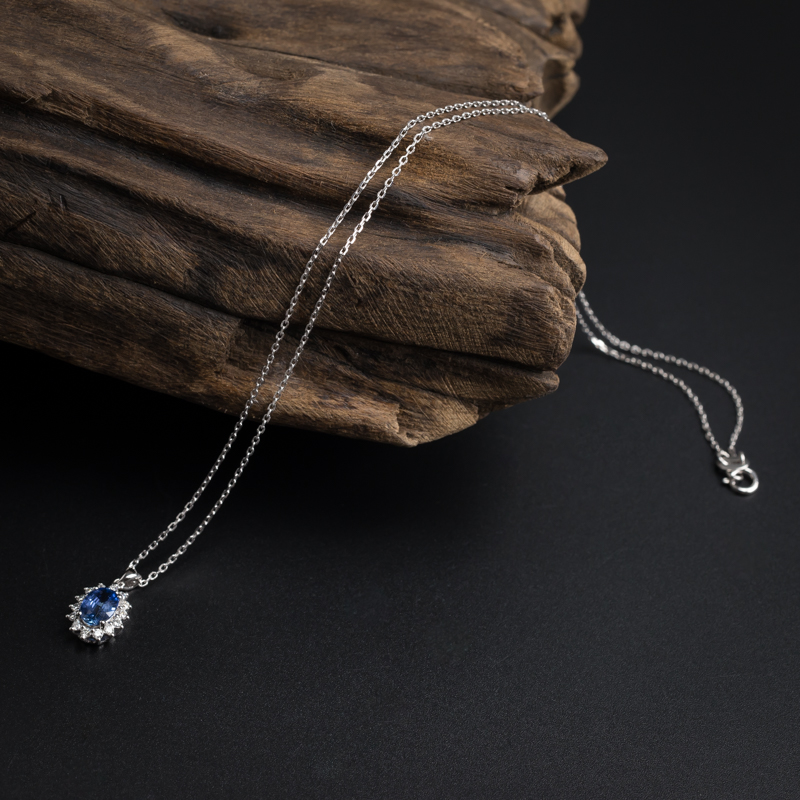 斯里兰卡天然蓝宝石项链-红掌柜