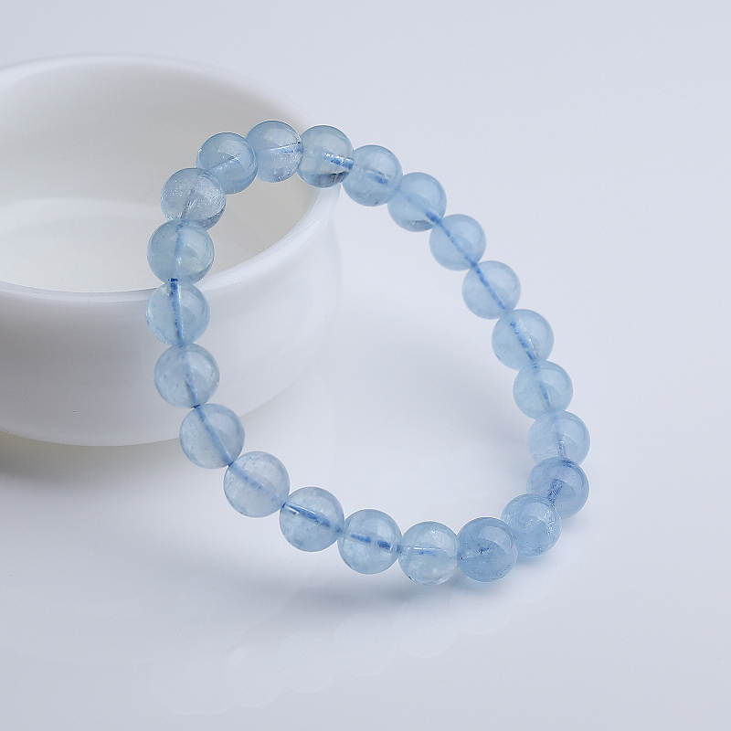 天然海蓝宝手串-红掌柜