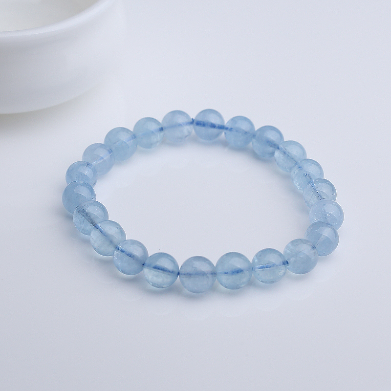 8.5mm天然海蓝宝手串-红掌柜