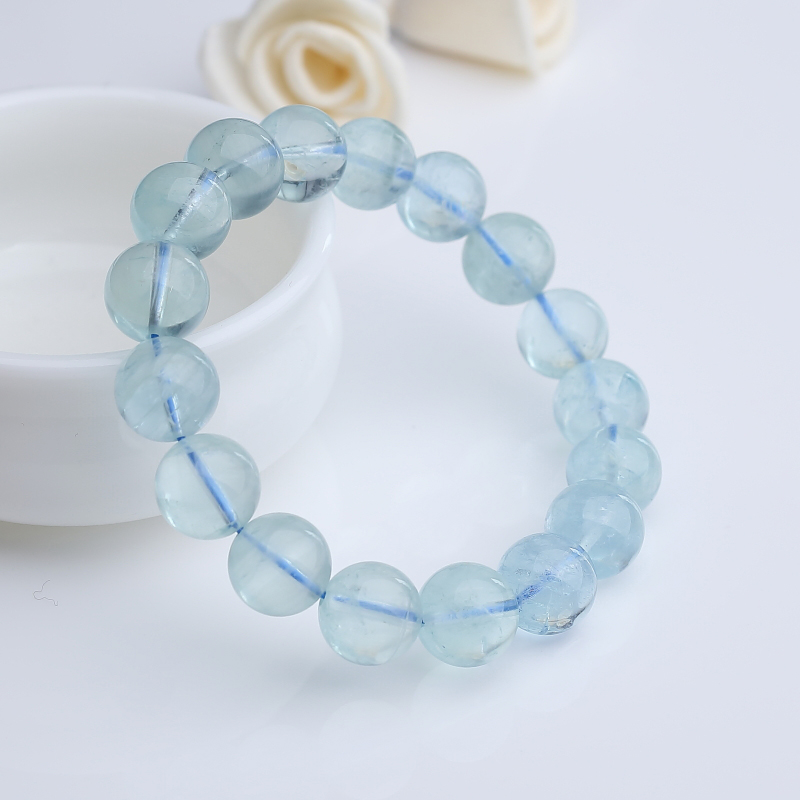 12mm天然海蓝宝手串-红掌柜