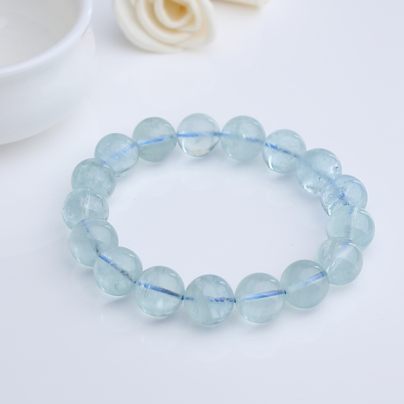 12mm巴西海蓝宝手串-红掌柜