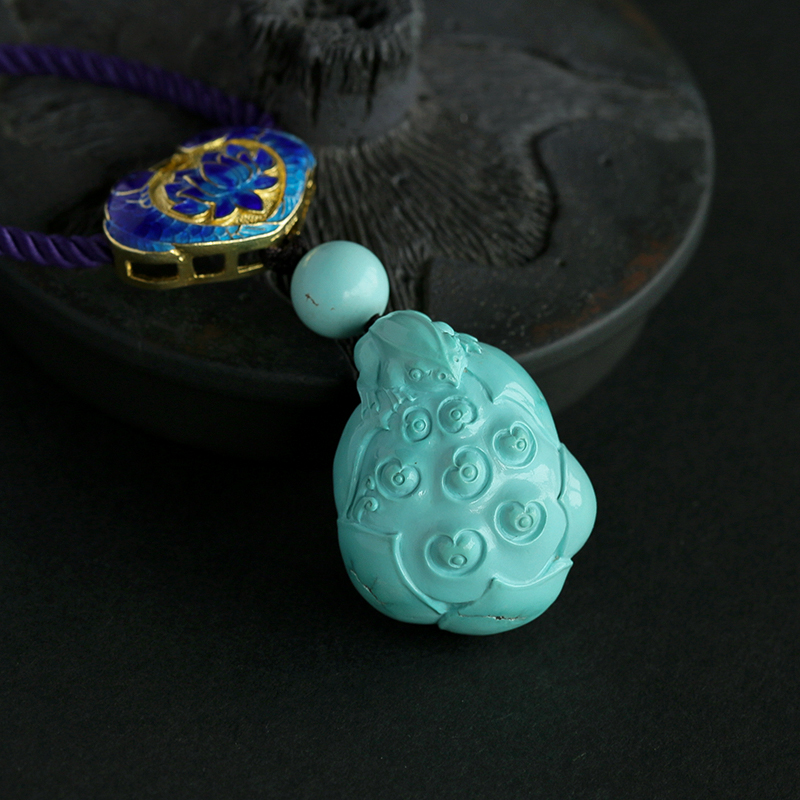 绿松石青蛙莲子吊坠-红掌柜