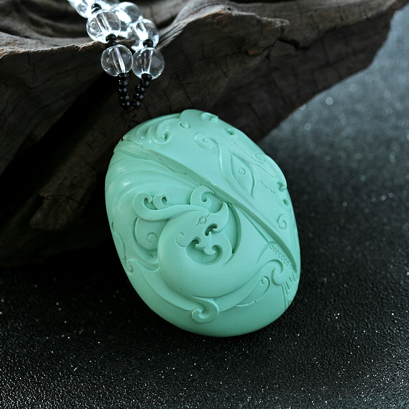 原矿绿松石挂件-红掌柜