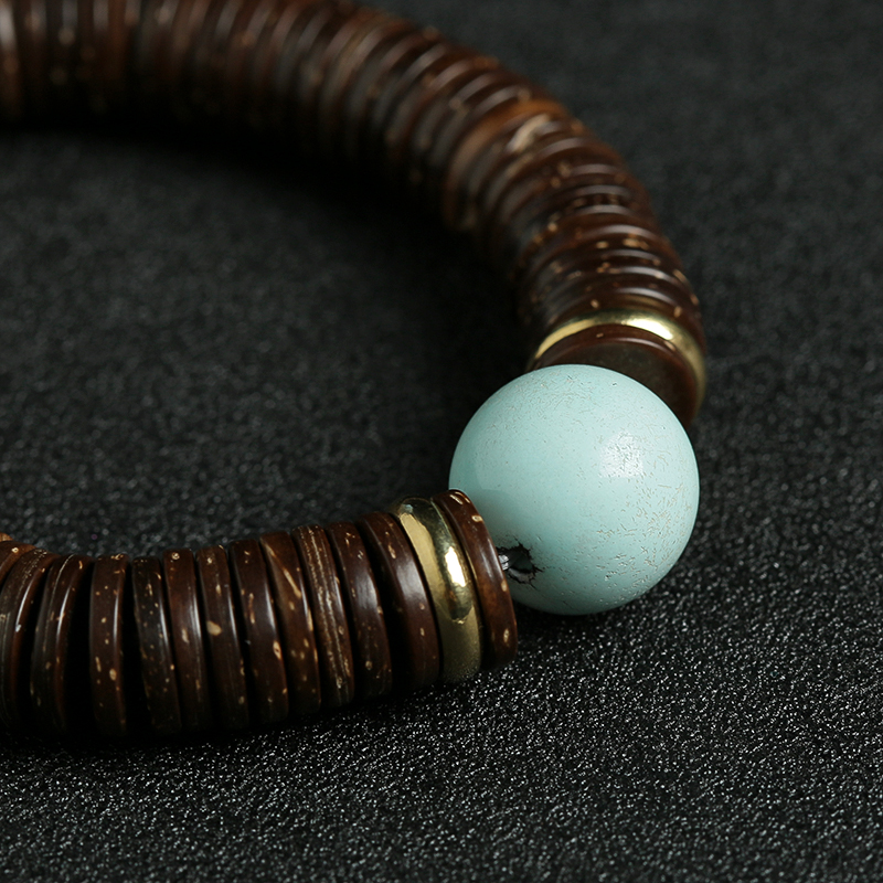 湖北绿松石椰片手串-红掌柜
