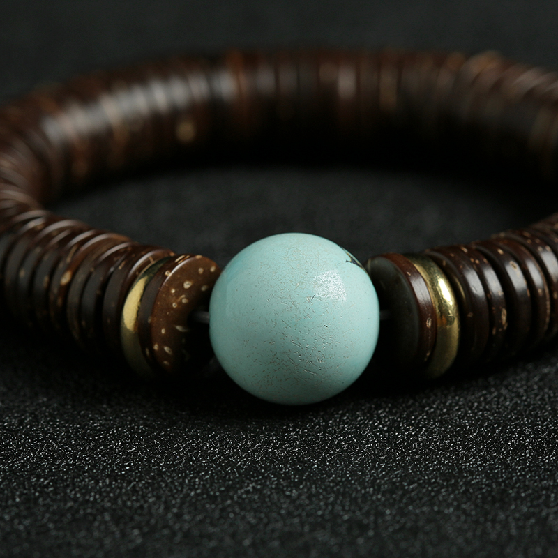 天然绿松石手串-红掌柜