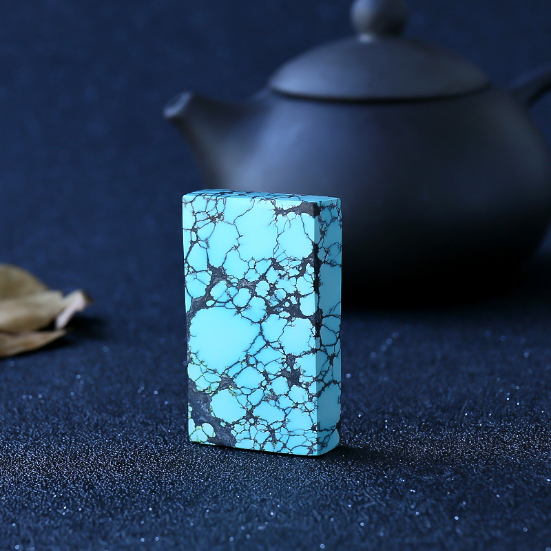 绿松石乌兰花方牌-红掌柜