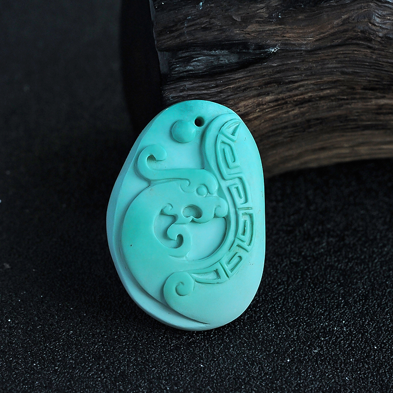 高瓷绿松石挂坠-红掌柜