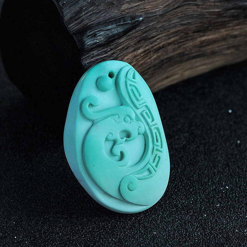 原矿绿松石挂件-红掌柜